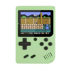 Gamebox retro med indbygget spil/GRØN